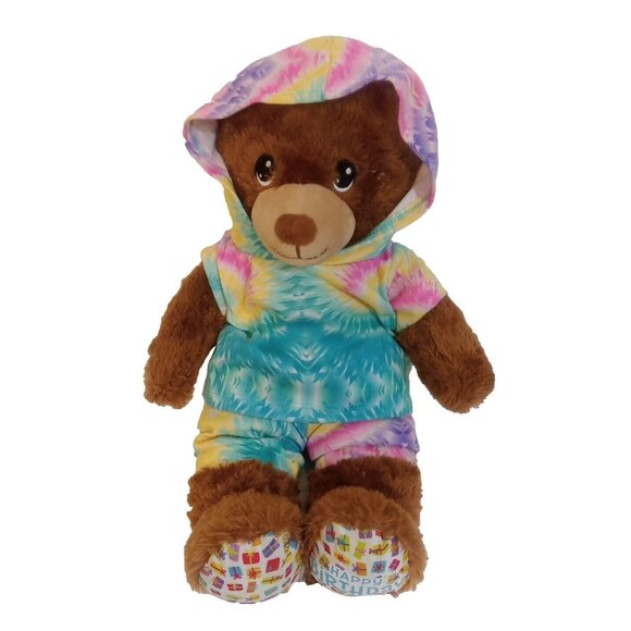 BABW Build A Bear Happy Birthday Bear Brown Plush With Birthday Sound Outfit - Picture 3 of 6
